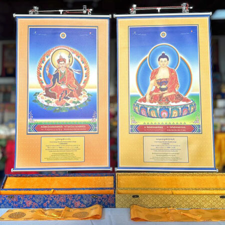Buddha Shakyamuni and Guru Padmasambhava Scrolls (45x73cm, 17.7x28.7")