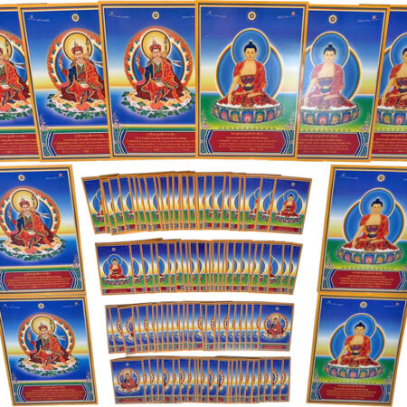 Buddha Shakyamuni and Guru Padmasambhava Images - Set of 10 (A5, 5.8×8.3″) and 100 (A7, 2.9×4.1″)