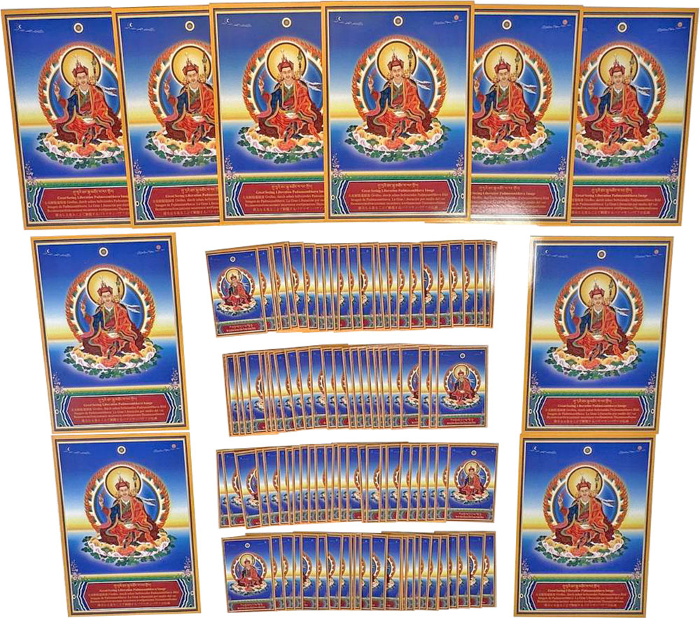 Buddha Shakyamuni and Guru Padmasambhava Images - Set of 10 (A5, 5.8×8.3″) and 100 (A7, 2.9×4.1″) - Image 3